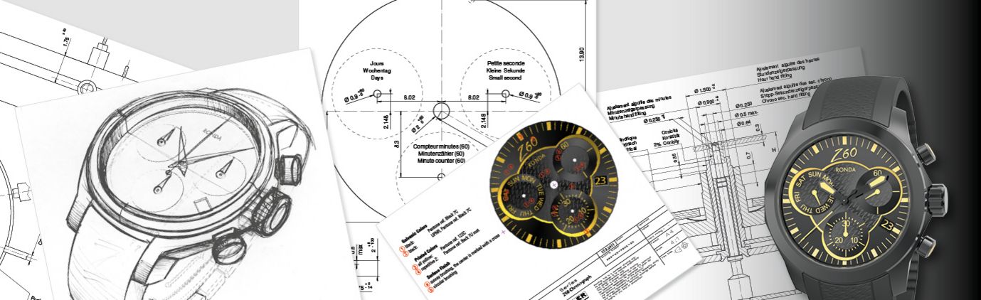 Ronda präsentiert visuell die kreativen Gestaltungsmöglichkeiten mit Ronda Quarzuhrwerken.
