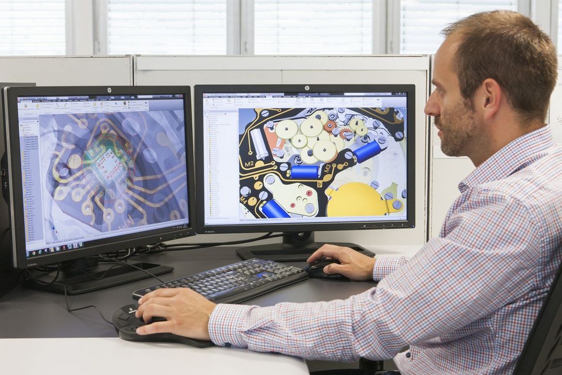 Konstruktion von Uhrwerken auf CAD.